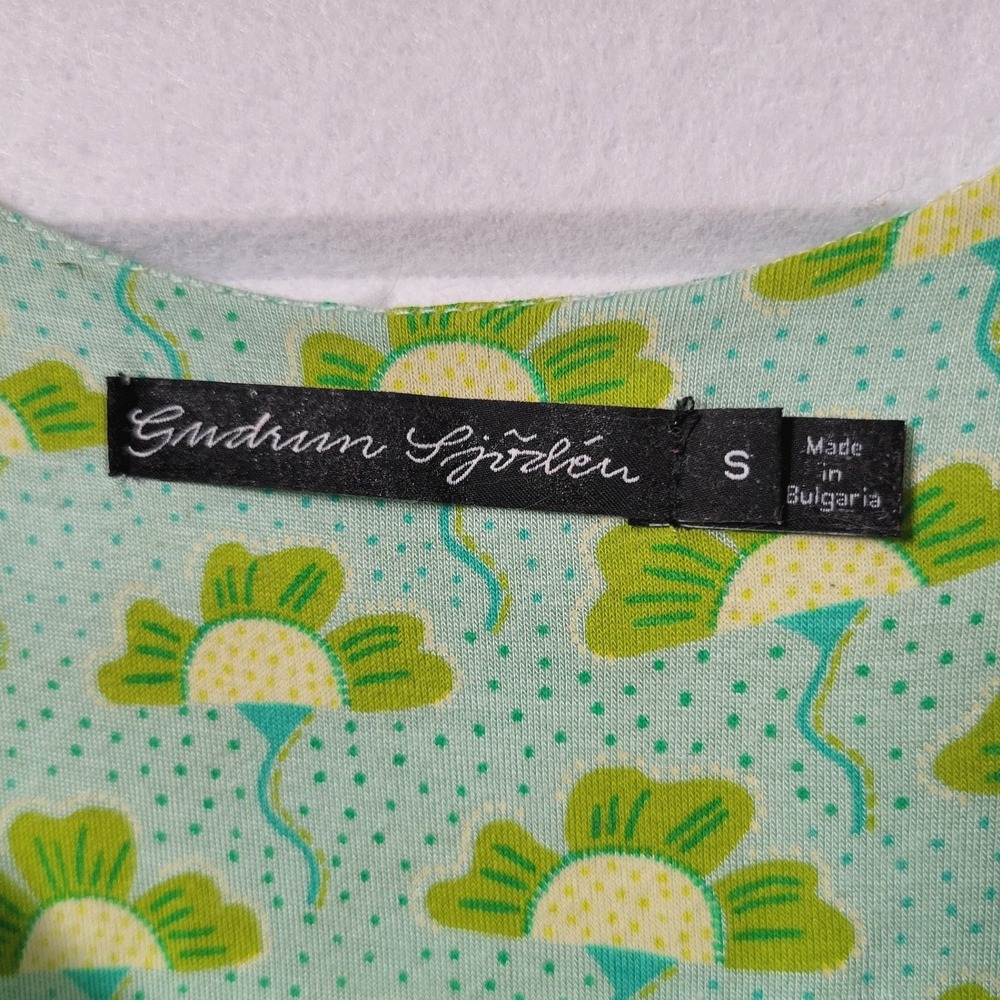 Vintage Gudrun Sjoden Tank Dress Size S Green Aqua Artsy Micromodal A-Line - Picture 4 of 10